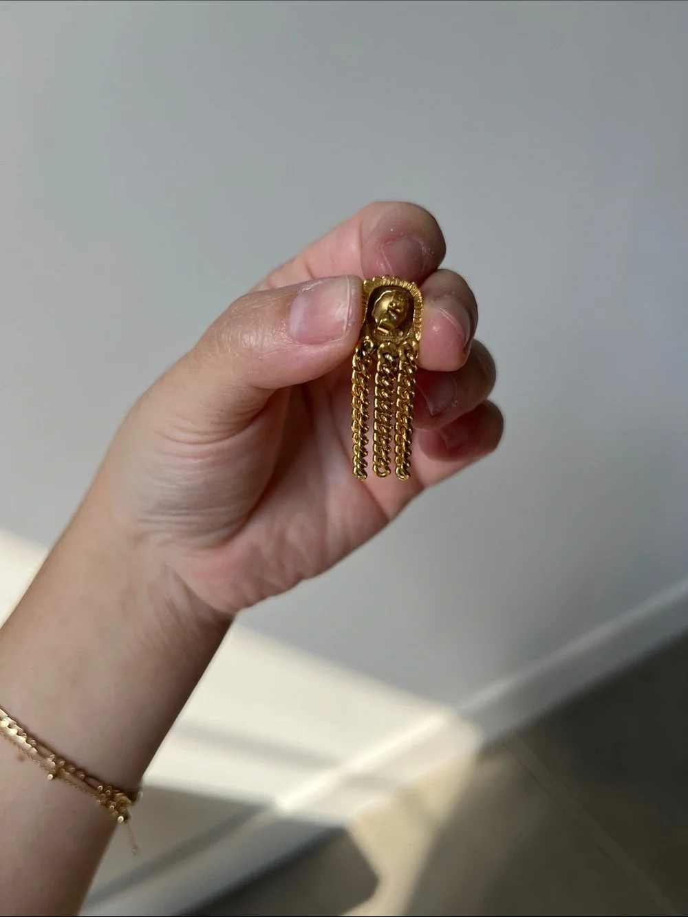 Gold Vintage Fringe Chain Earrings